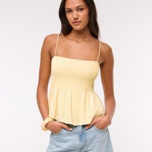 Abercrombie Women's Yellow Pintuck Cami